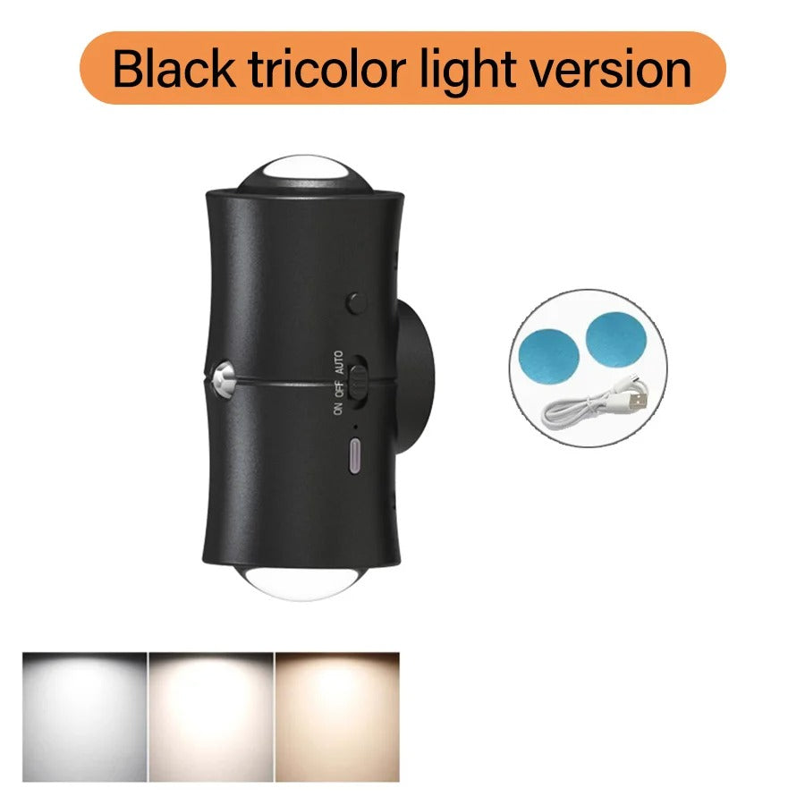 Three-color RGB Human Body Induction Wall Light Motion Sensor Magnetic Desk Lamp Atmosphere Light for Bedroom