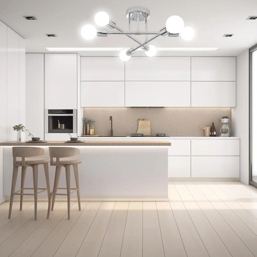 Vintage 6- head Ceiling Light Semi Flush Mount Ceiling Lamp