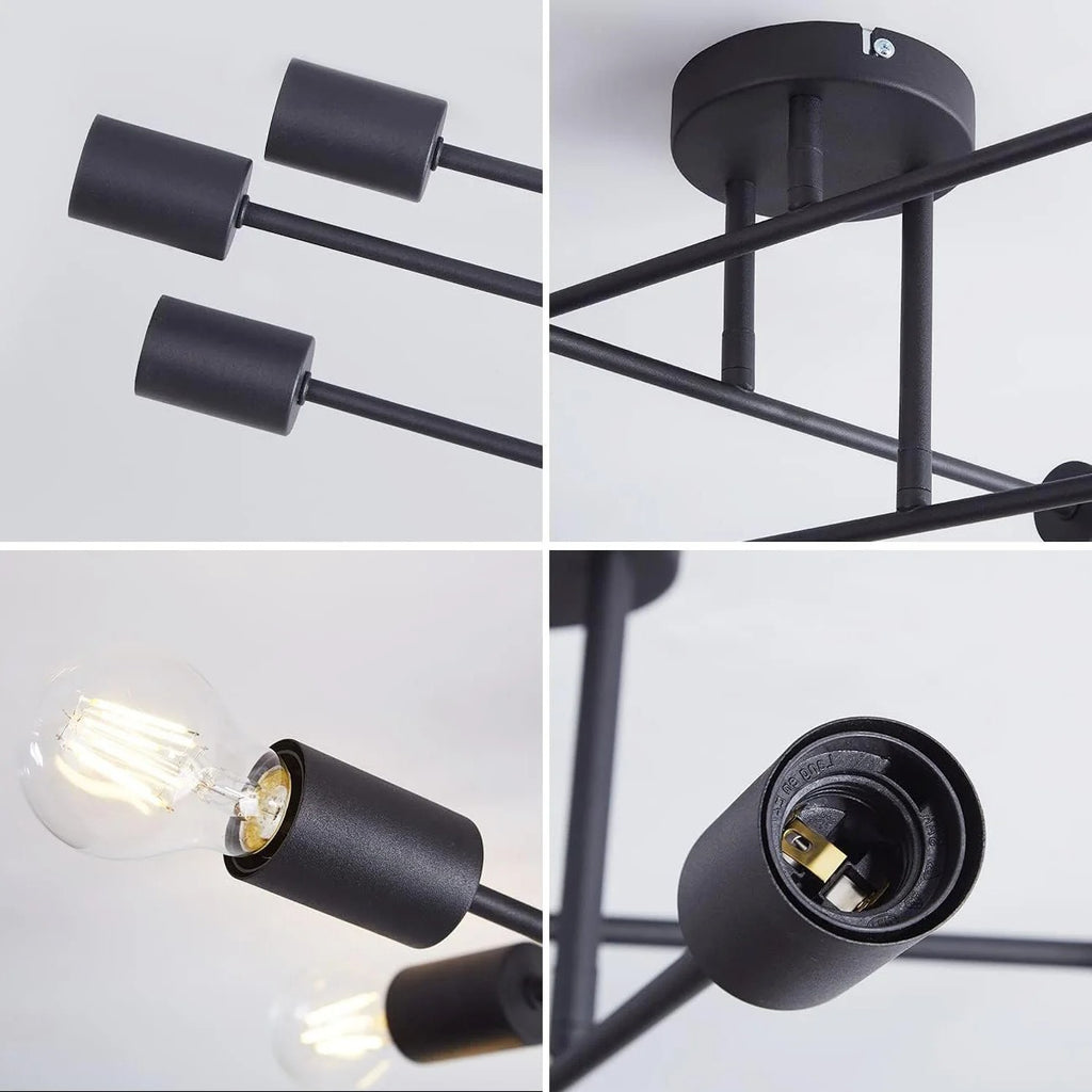 Vintage 6- head Ceiling Light Semi Flush Mount Ceiling Lamp