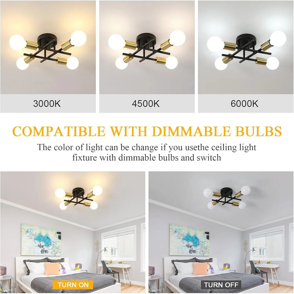 Vintage 4-Light  Chandelier Ceiling Light