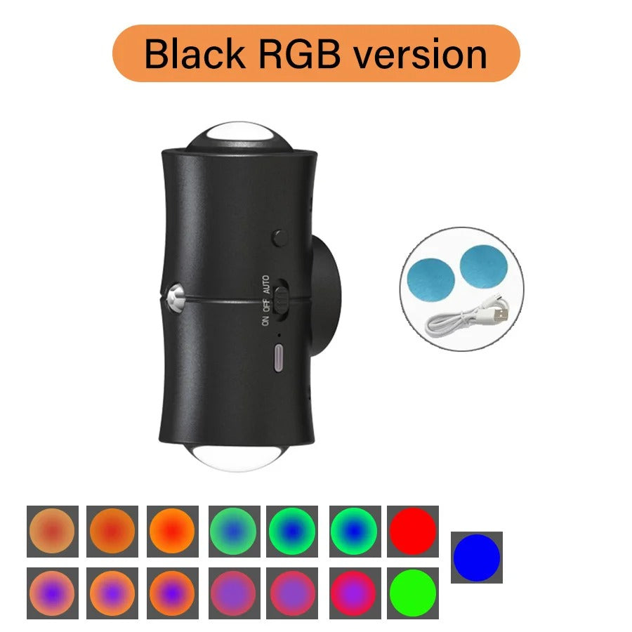 Three-color RGB Human Body Induction Wall Light Motion Sensor Magnetic Desk Lamp Atmosphere Light for Bedroom