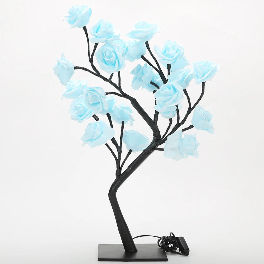 24 LED Rose Tree Lights USB Plug Table Lamp Fairy Flower Night Light