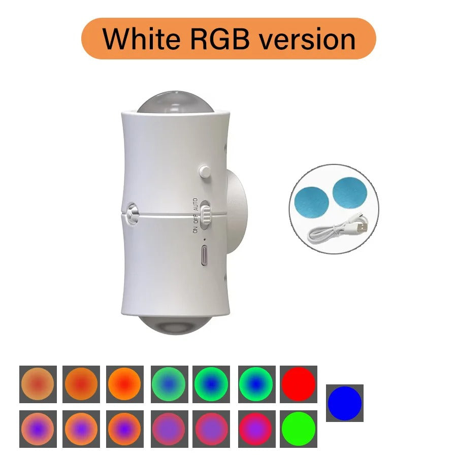 Three-color RGB Human Body Induction Wall Light Motion Sensor Magnetic Desk Lamp Atmosphere Light for Bedroom