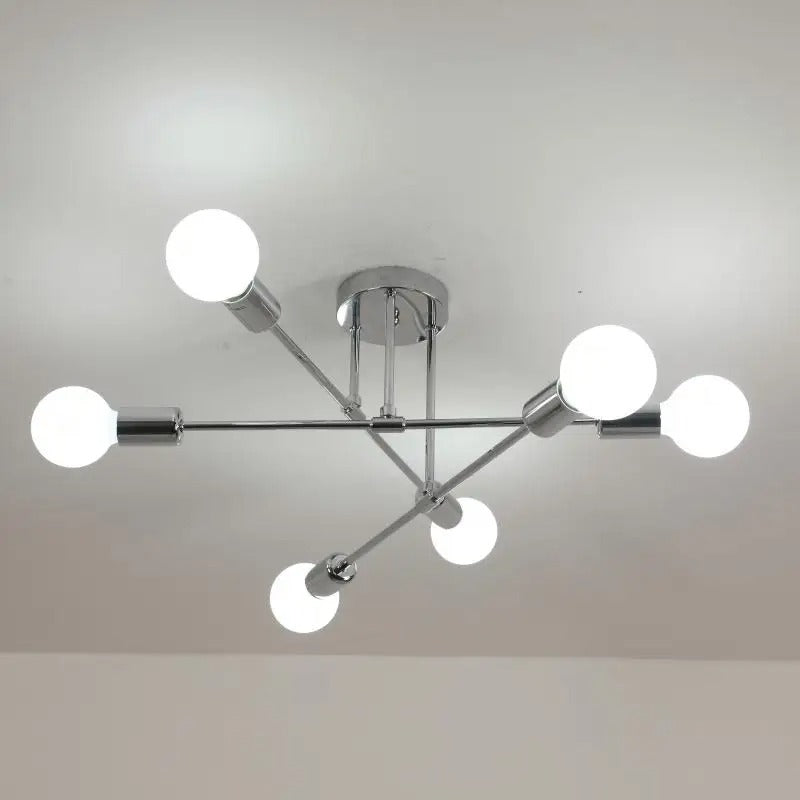 Vintage 6- head Ceiling Light Semi Flush Mount Ceiling Lamp